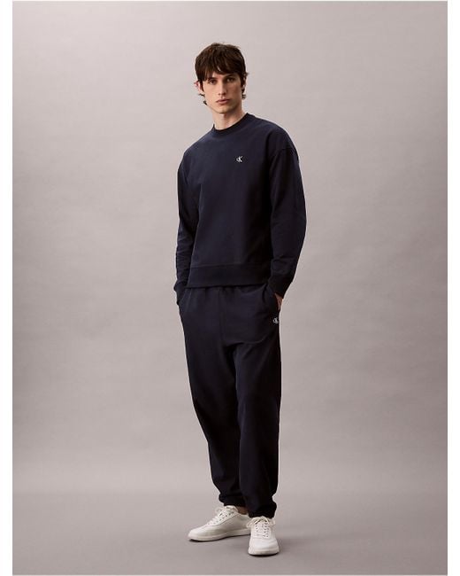Calvin Klein Blue Calvin Klein Premium Fleece Joggers for men