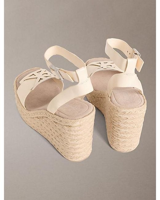 Calvin Klein Natural Elisabeth Espadrille Wedge Sandals