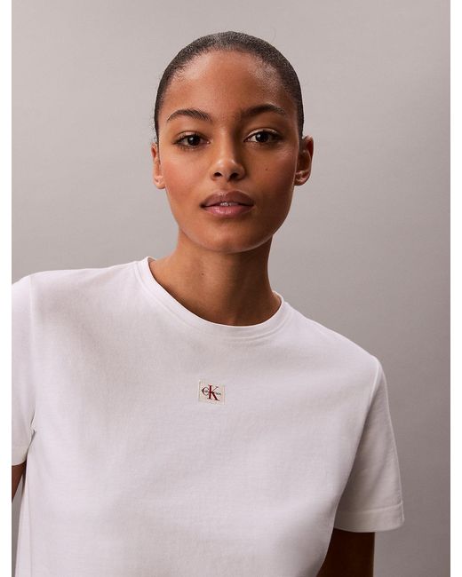 Calvin Klein White Soft Cotton Badge T-Shirt