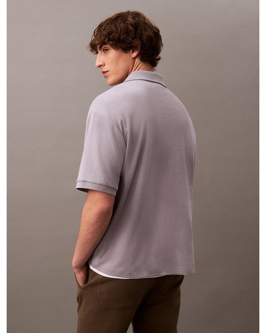 Polo Relaxed En Coton Côtelé Calvin Klein pour homme en coloris Purple