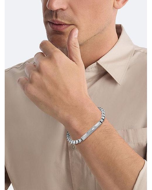 Calvin Klein White Bold Cable Chain Bracelet Iconic Id for men