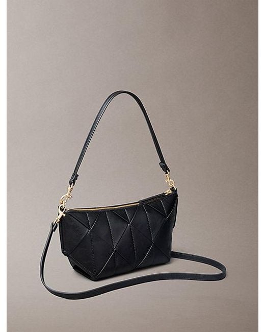 Calvin Klein Gray Woven Emblem Shoulder Bag