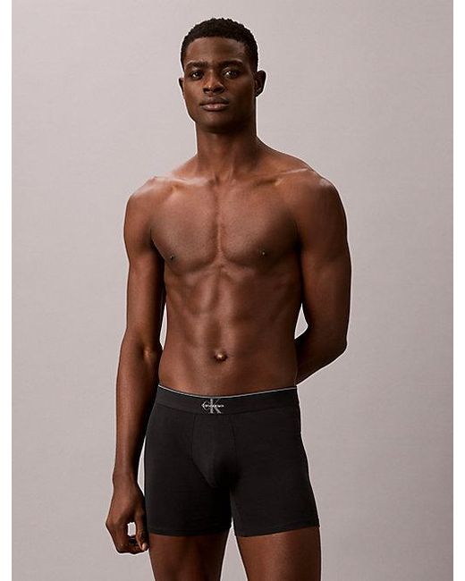 Calvin Klein Black Boxer Briefs Graphic Monogram Cotton Stretch for men