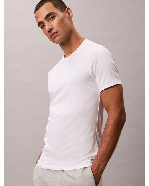 Lot De 3 T-Shirts Slims Calvin Klein pour homme en coloris White