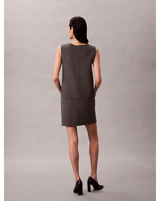 Calvin Klein Gray Double Face Wool Dress