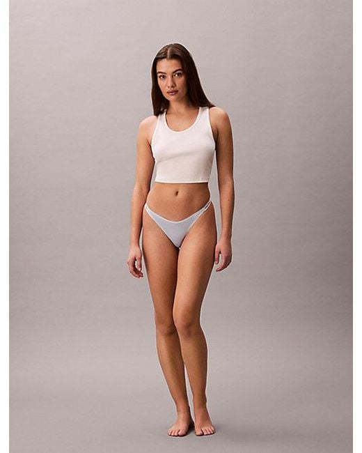 Calvin Klein Brown Dipped String Thong Icon Logo