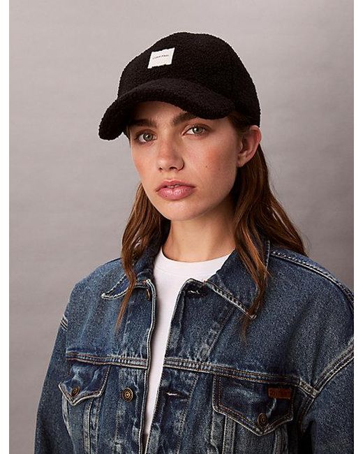 Calvin Klein Black Bouclé-Baseballcap