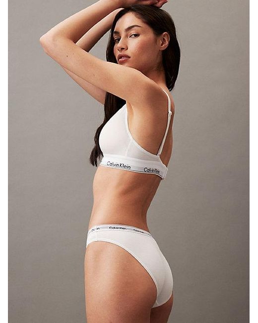 Calvin Klein White Bikini Briefs Icon Logo