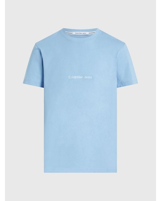 Calvin Klein Blue Back Print Slogan T-shirt for men