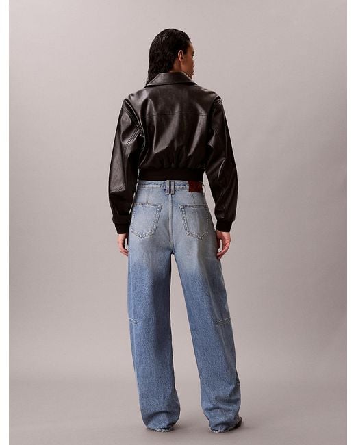 Calvin Klein Blue High Rise Barrel Jeans