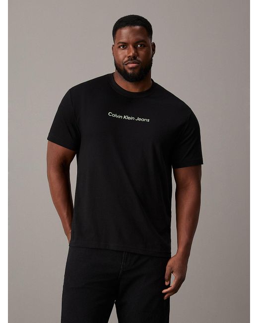Calvin Klein Black Plus Size Back Logo T-shirt for men