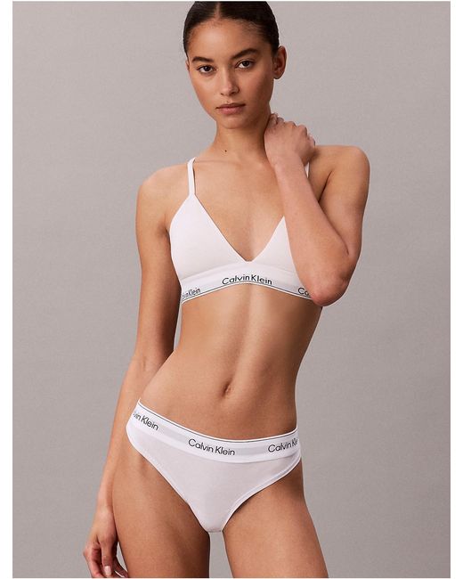 Calvin Klein White Thong Icon Cotton Modal