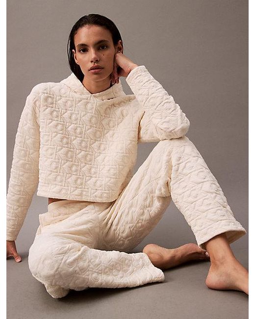 Calvin Klein Natural Logo Quilted Lounge Joggers
