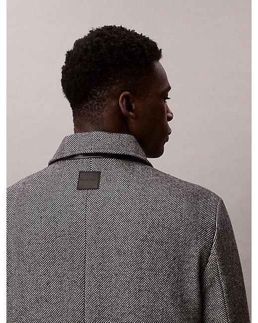 Calvin Klein Gray Tech Wool Blend Coat for men