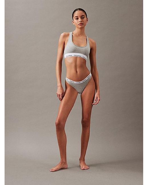 Calvin Klein White Thong Icon Logo
