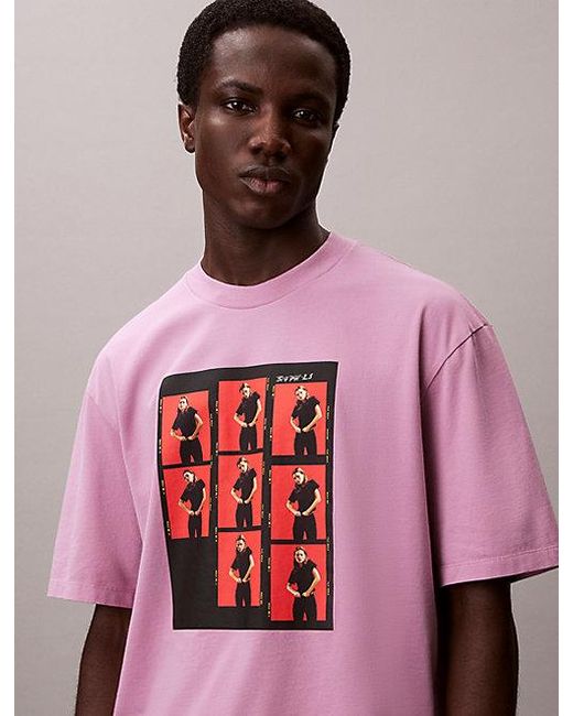 Calvin Klein Pink Kate Moss Graphic Relaxed T-Shirt for men
