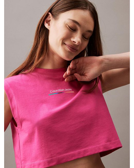 Calvin Klein Pink Sleeveless Monogram T-shirt - Pride