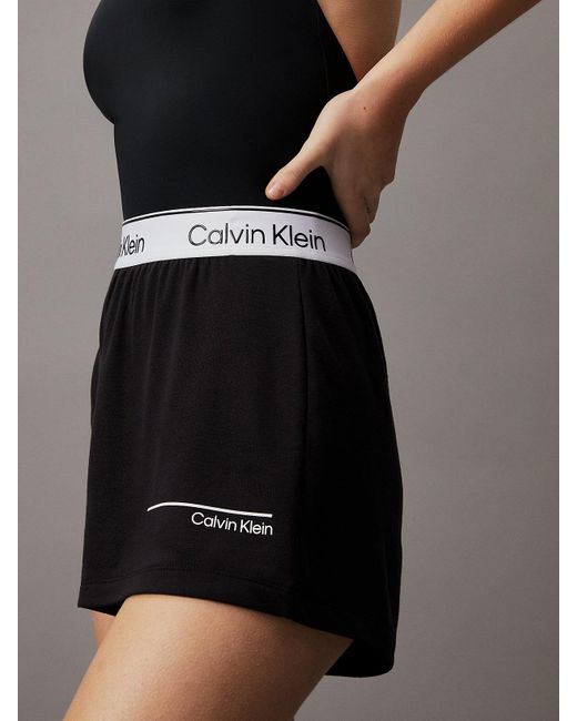 Calvin Klein Black Relaxed Terry Beach Shorts - Ck Meta Legacy