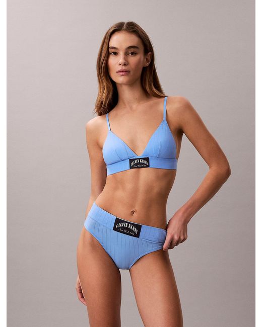 Calvin Klein Blue Lightly Lined Triangle Bralette