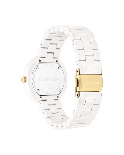 Calvin Klein Ceramic Minimalist Watch in White | Lyst UK