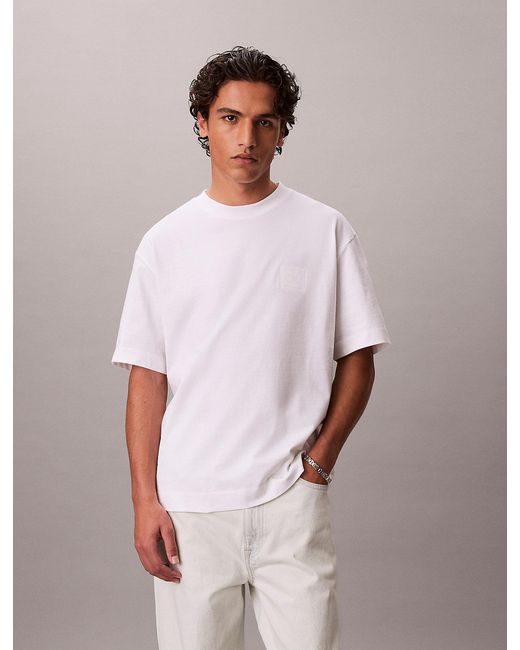 Calvin Klein Gray Relaxed Emblem Badge T-Shirt for men