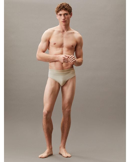 Calvin Klein Brown Double Waistband Swim Briefs for men