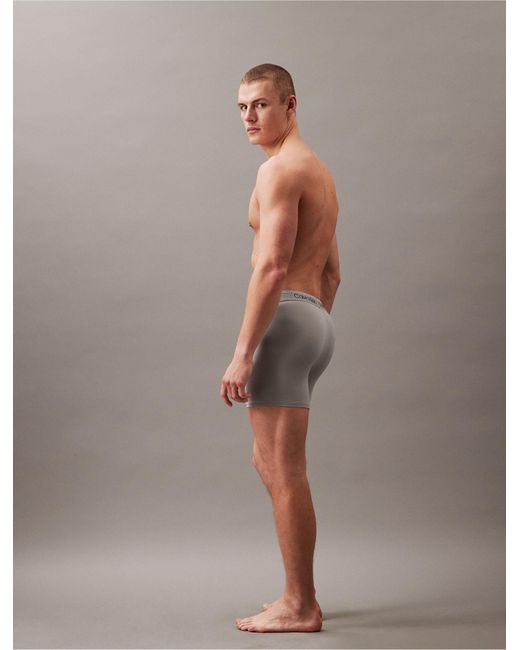 Calvin Klein Gray Micro Stretch Cooling Boxer Brief for men
