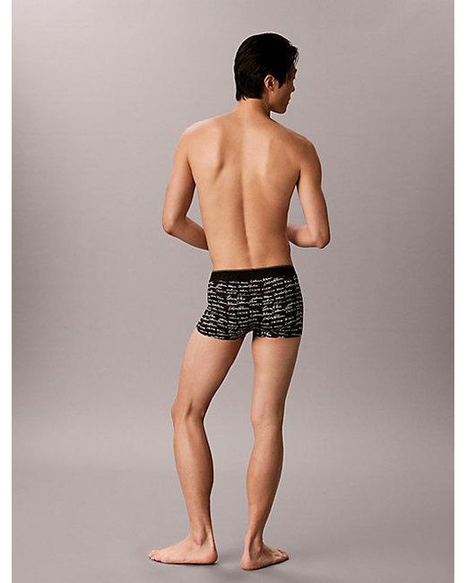 Calvin Klein Gray Low Rise Trunks Graphic Monogram Microfibre Stretch for men