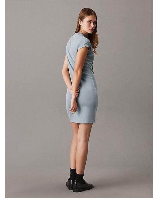 Calvin Klein Gray Jeans Cotton Jersey Cap Sleeve Dress