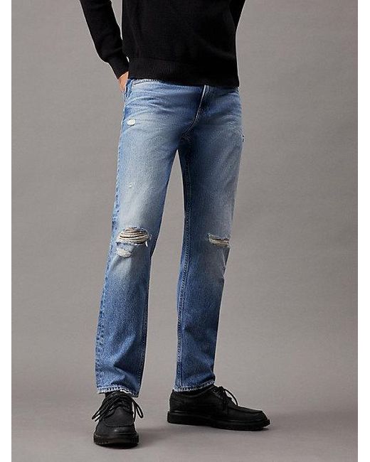 Straight Jeans auténticos Calvin Klein de hombre de color Blue