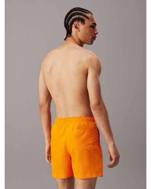 Bañador de largo medio con cordón - Intense Power Calvin Klein de hombre de color Orange