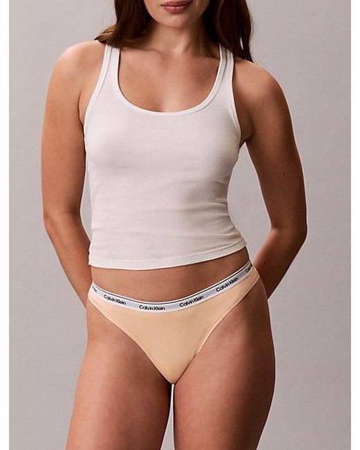 Calvin Klein Pink Thong Icon Logo