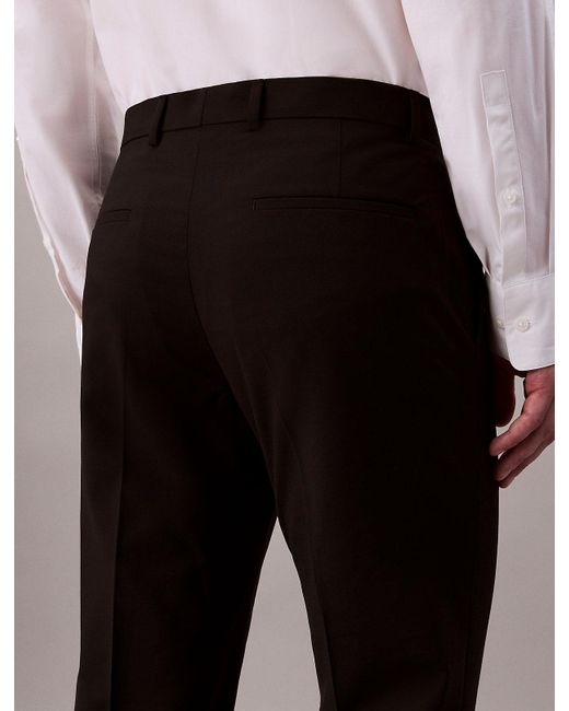 Calvin Klein Black Slim Wool Stretch Trousers for men