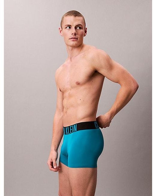 Calvin Klein Blue 3 Pack Trunks Intense Power Micro for men