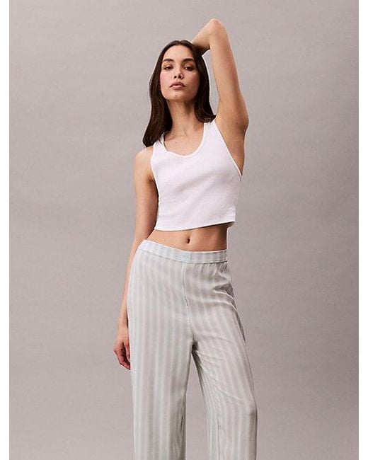 Calvin Klein Gray Pyjama-Hose Aus Weicher Viskose