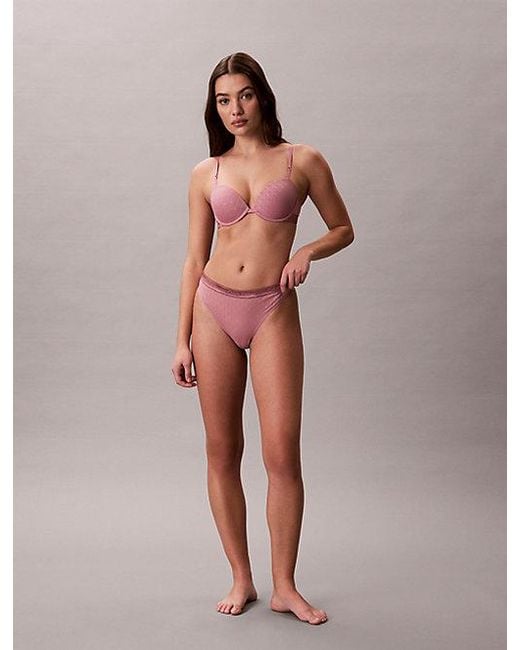 Calvin Klein Pink Lightly Lined Demi Bra Icon Cotton Modal