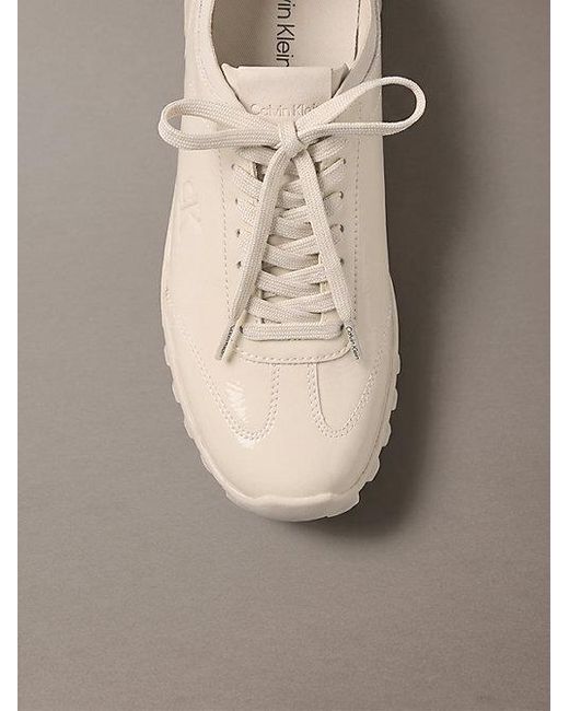 Calvin Klein Gray Shiny Organza Runner Trainers
