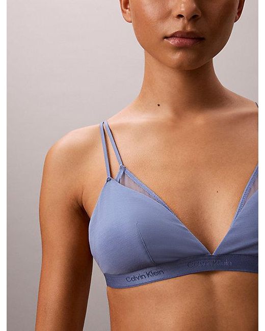 Calvin Klein Purple Triangle Bra Sheer Modal Mesh