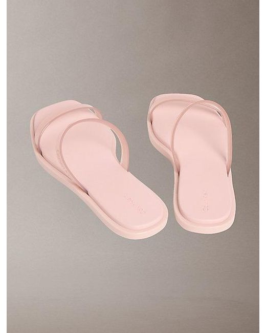 Calvin Klein Gray Finni Jelly Double Strap Sandals