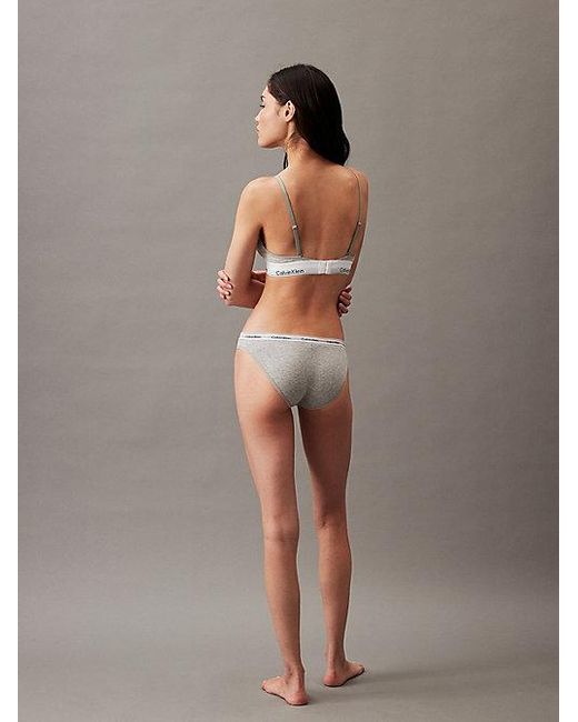 Calvin Klein Gray Bikini Briefs Icon Logo