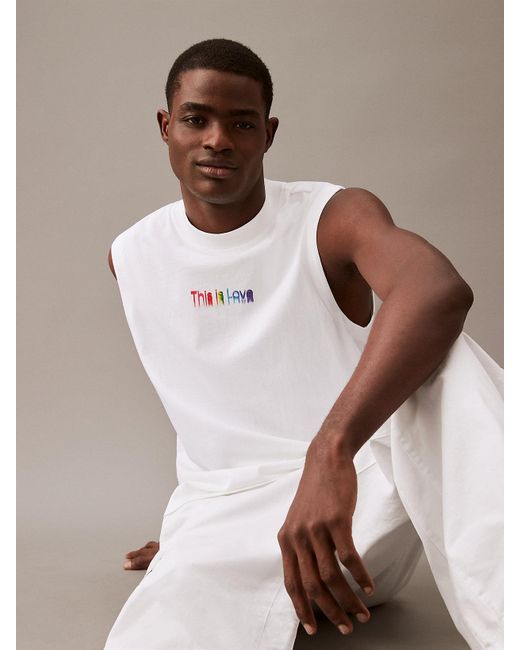 T-shirt relaxed sans manches - Pride Calvin Klein pour homme en coloris Multicolor
