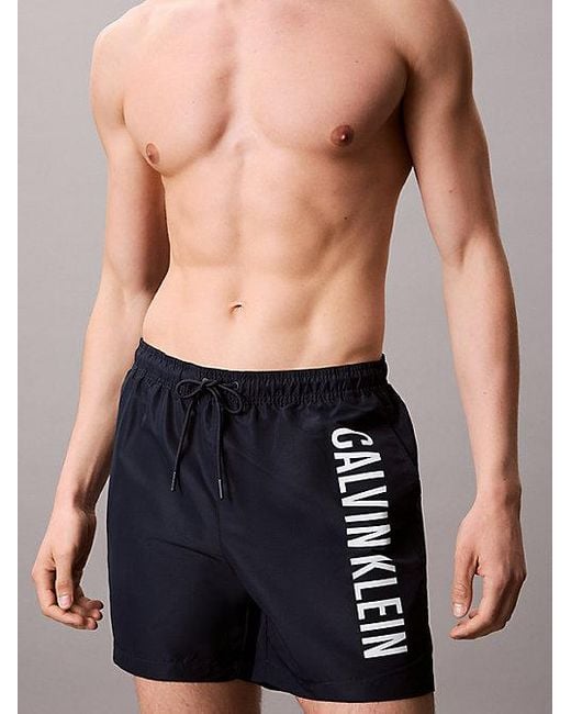 Calvin Klein Medium Zwemshort Met Trekkoord in het Blue voor heren