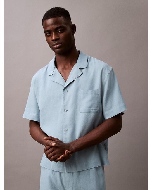 Haut De Pyjama En Lin Mélangé Calvin Klein pour homme en coloris Blue