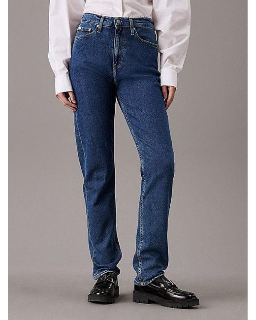 Authentic Slim Straight Jeans Calvin Klein de color Blue