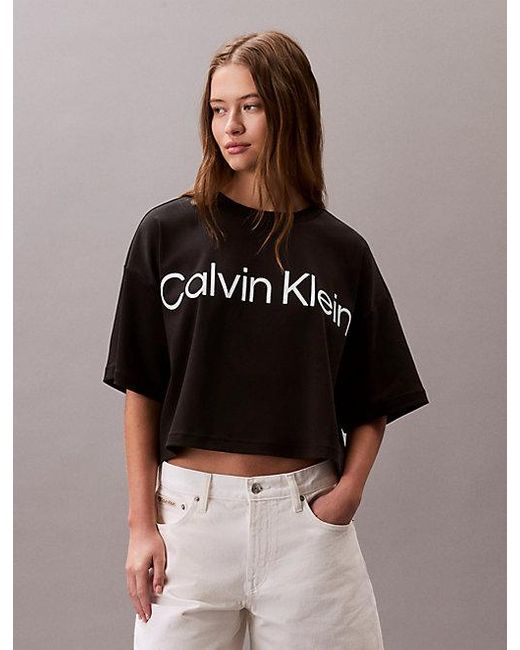 Calvin Klein Grafisch T-Shirt Met Logo in het Brown