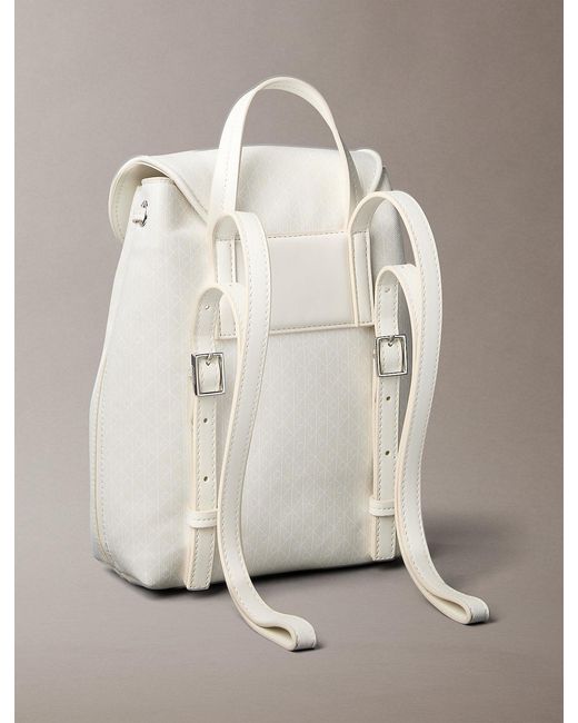 Calvin Klein Gray Allover Emblem Logo Mini Backpack
