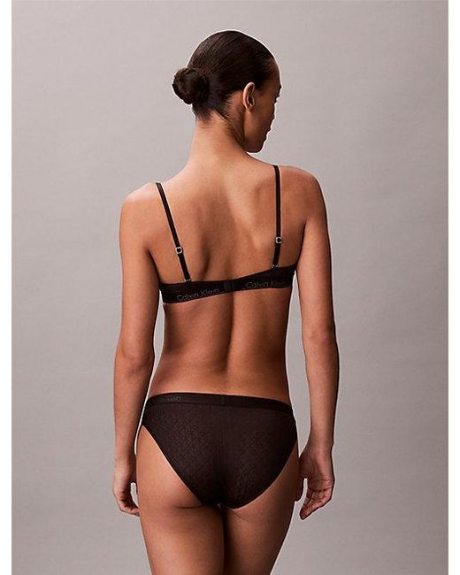 Calvin Klein Black Bikini Briefs Microfibre Lace