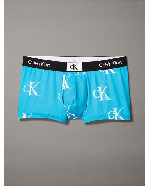 Calvin Klein Blue Low Rise Trunks - Ck96 for men