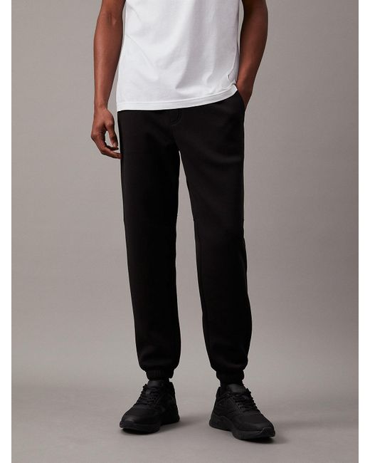 Pantalon de jogging en polaire avec Logo Tape Calvin Klein pour homme en coloris Black