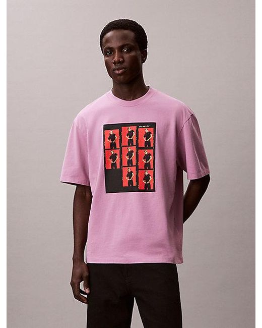 Calvin Klein Pink Kate Moss Graphic Relaxed T-Shirt for men